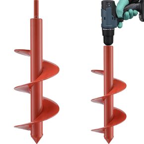 Auger Drill Bit for Planting, 1.6 x 16.5 Inch Garden Auger Spiral Drill Bit for 3/8" Hex Drive Drill Bulb Planter Tool for Post Hole Planting Flower Bulb Auger,Bedding Plants, Umbrella Holes Black