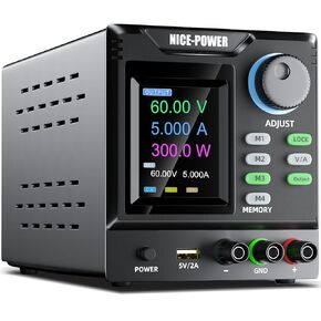 NICE-POWER DC Power Supply Variable, 0-400V 0-1A High Voltage Bench Power Supply with Memory Storage and Encoder Knob, Adjustable Regulated DC Power Supply with Output Switch, Lock Button,PC Software
