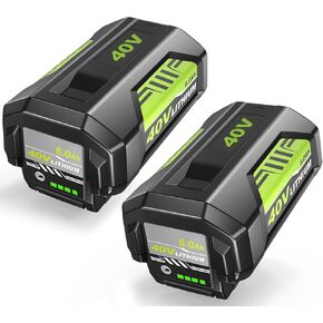 2Packs Replacement for Ryobi 40V Battery 6Ah OP4040 Compatible with Ryobi Battery 40V OP4050 OP40501 OP40401 Cordless Power Tools