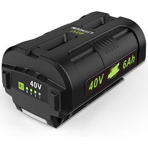 OP4060 40V 6000mAh Lithium Battery Replacement for All Ryobi 40-Volt Power Tools OP4015 OP4026 OP40201 OP40261 OP4030 OP4040 OP40401 OP4050 OP40501 OP4050A OP40601 OP4060A RY40200 RY40403 （2 Pack）