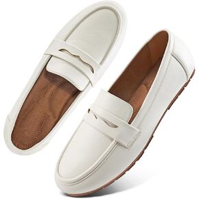 Ecetana Women Loafers Comfortable Shoes Casual Slip on Penny Moccasins Flats for Walking Driving Business