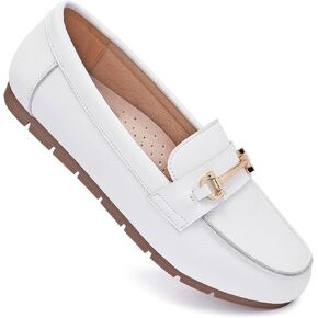 Loafers for Women Business Casual Work Shoes Comfortable & Lightweight Leather Womens Dress Penny Loafers Flats Slip On Shoes