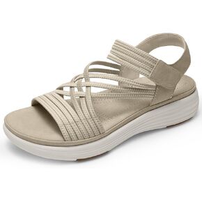 Women's Comfortable Walking Sandals with Elastic Strap LightWeight Sandals for Women 2025 Summer Dressy