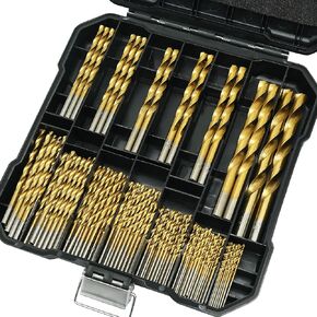 BeHappy Drill Bit Set 29pcs, Cobalt Drill Bit Set, M35 High Speed Steel Metal Twist Jobber Drill Bit Set for Hardened Metal, Stainless Steel, Wood,Cast Iron,Plastic with Indexed Rose Case, 1/16"-1/2"
