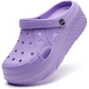 Platform Clogs for Women Summer Garden: 2.4" Chunky Heel - Waterproof Beach Sandals Slippers