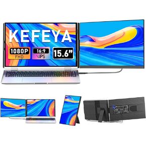 Laptop Screen Extender, 15.6" FHD 1080P IPS Laptop Monitor Extender Detachable, Portable Monitor for Laptops 13-17.3" with Breath Light, Plug n Play for Windows/Mac/Android/Switch/PS5