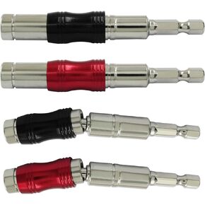 Pivoting Bit Holder 1/4" Magnetic Pivot Drill Bit Holder, Flexiable Quick Release Screwdriver Bit Holder for Tight Spaces or Corners(2 Pcs Red)