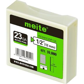 meite 23 Gauge Pin Nails 1/2-Inch Micro Headless Pins for Pin Nailer - Copper Plated, Ideal for Fine Woodworking and Trim Work (10,000 PCS)