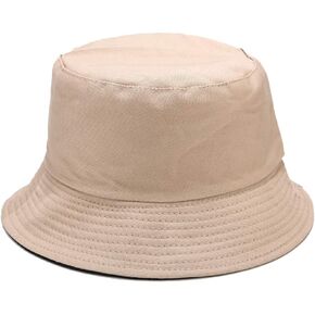 Solid Color Bucket Hat Suede Classic Fisherman Hats Winter Reversible Packable Cap, Brown
