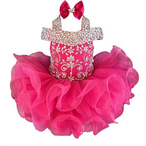 Jenniferwu Infant Toddler Baby Newborn Little Girl's Pageant Party Birthday Dress G081HP Hotpink 9-12M