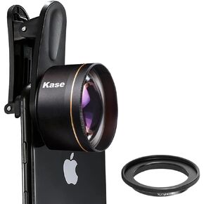 Kase HD Master Macro Phone Lens with 52mm Filter Adapter Ring for iPhone 15 14 13 12 Pro Max, Samsung, Android Smartphone, Lens Attachment (Black)