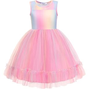 Arshiner Toddler Sleeveless Formal Dress Fancy Cute Tulle Glitter Party Holiday Kids Dresses