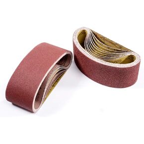4x21 Sanding Belts, Sanding Belt Assortment 4x21,3 Each of 40 80 120 150 240 400 Grit (4x21 Inch,18 Pack)