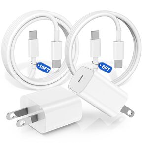 iPhone 15 Charger,20W USB C Fast Charging Block and 6ft Type C to C Cable Cord Long for Apple iPhone 15 Plus/15 Pro Max,iPad Pro 12.9/11 inch/4/3 Gen/Air/Mini,iPad Wall Plug Power Adapter Cube Brick