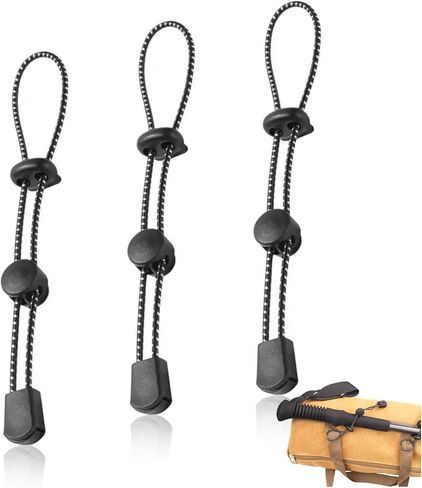 NIIIYTYB 6 Pcs Backpack with Trekking Pole Holder Adjustable Bungee Rope Lanyard Elastic Quiver Straps for Backpacking Climbing Hiking Walking Sticks Replacement Bag Strap Parts (Black) in Saudi Arabia