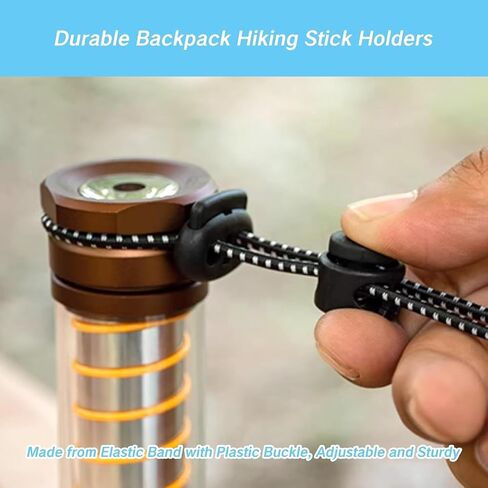NIIIYTYB 6 Pcs Backpack with Trekking Pole Holder Adjustable Bungee Rope Lanyard Elastic Quiver Straps for Backpacking Climbing Hiking Walking Sticks Replacement Bag Strap Parts (Black) in Saudi Arabia