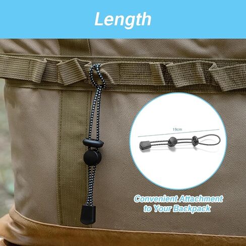 NIIIYTYB 6 Pcs Backpack with Trekking Pole Holder Adjustable Bungee Rope Lanyard Elastic Quiver Straps for Backpacking Climbing Hiking Walking Sticks Replacement Bag Strap Parts (Black) in Saudi Arabia