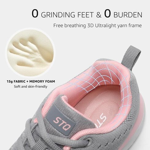 STQ Tennis Shoes Womens Sneakers Breathable Mesh Walking Shoes Arch Support Orthopedic Athletic Workout Gym Running Shoe for Travel Jogging Sports Cross Training in Kuwait