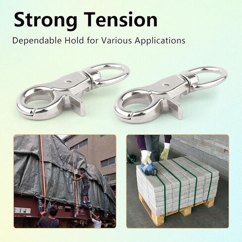 NIIIYTYB 2 Packs Trigger Snap Hooks Metal Clasp Hook Marine Grade Stainless Steel Heavy Duty Swivel Metal Clips Quick Release Lobster Clasp for Dog Leash Flag Pole Camera Straps Large Eye (2.65") in Saudi Arabia