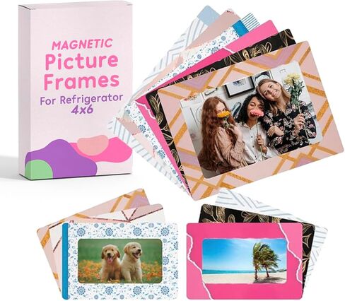 Magnetic Picture Frames for Refrigerator 4x6, 3.5x5, Sports Locker Accessories Magnet Frame, Photo Magnets for Fridge, Locker Decor, 12 Pack, Football, Basketball, Baseball, Soccer in Kuwait