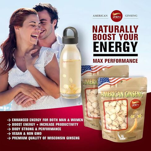 2 Bags of American Ginseng Slices (4oz/Bag) 西洋参/花旗参 Panax Ginseng. Boosts Body Immunity, Energy & Stamina for Man & Women in Saudi Arabia