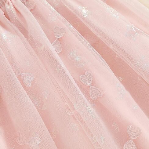 Toddler Baby Girl Bow Dress Sleeveless Butterfly Tulle Lace Ruffles Dress Fairy Layered Ruffle Party Princess Dress in Saudi Arabia