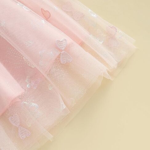 Toddler Baby Girl Bow Dress Sleeveless Butterfly Tulle Lace Ruffles Dress Fairy Layered Ruffle Party Princess Dress in Saudi Arabia