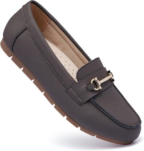 Genuine Leather Loafers for Women Driving Moccasins Business Casual Work Shoes Comfortable & Lightweight Womens Dress Flats Slip On Shoes in Saudi Arabia