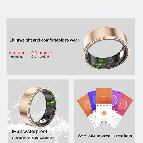 حلقة ذكية لتعقب الصحة، Anillo Inteligente para Hombre، حلقات صحية للنساء والرجال، حلقة نوم ببطاريات تدوم طويلاً (فضي، 11#) in Saudi Arabia