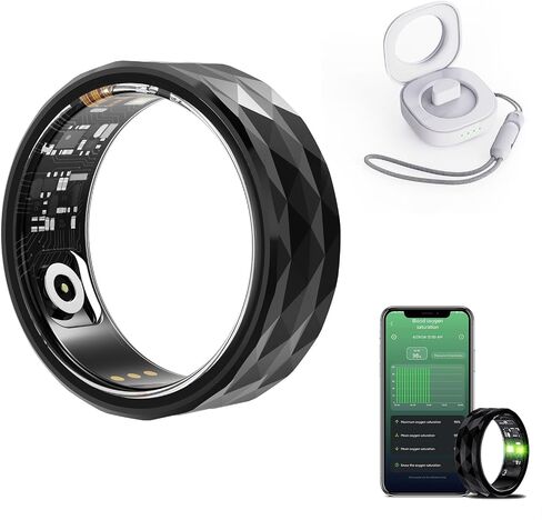حلقة ذكية لتعقب الصحة، Anillo Inteligente para Hombre، حلقات صحية للنساء والرجال، حلقة نوم ببطاريات تدوم طويلاً (فضي، 11#) in Saudi Arabia