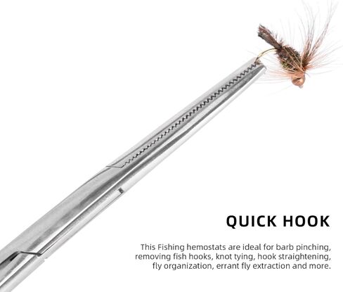 SF 6.3inch Fishing Hook Remover Fly Fishing Forceps Hemostats Straight Stainless Steel Silver Fishing Pliers 1Pcs in Saudi Arabia