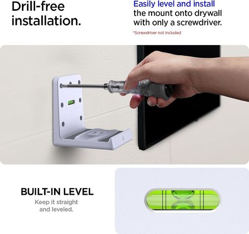 Spigen Wall Mount for PlayStation 5 Pro and Slim Console, Easy and Secure Installation and Mounting, PS5 Pro/Slim Stand and Accessories, Compatible with Disc Drive - White (Not Compatible with Original PS5) in Saudi Arabia
