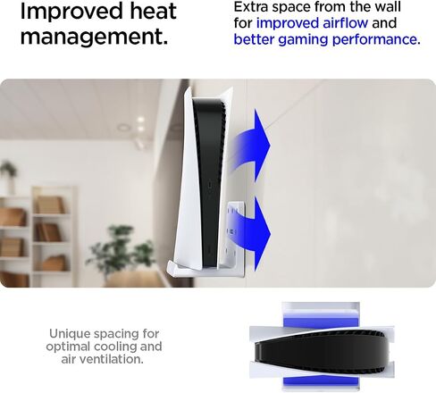 Spigen Wall Mount for PlayStation 5 Pro and Slim Console, Easy and Secure Installation and Mounting, PS5 Pro/Slim Stand and Accessories, Compatible with Disc Drive - White (Not Compatible with Original PS5) in Saudi Arabia
