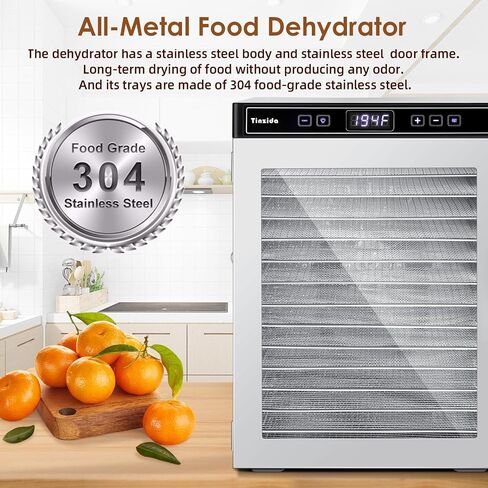 Food Dehydrator,14 Stainless Steel Trays, Dehydrator Machine For Jerky, Meat, Dog Treats, Herb, Vegetables, Fruit, 24H Timer, 194ºF Temperature Control, Safety Over-Heat Protection in Saudi Arabia