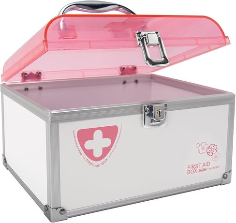 Medicine Lock Box With Key,orange,8.46 * 5.87 * 5.51 Inch locked Medicine Box with Child Safe Lock in Saudi Arabia