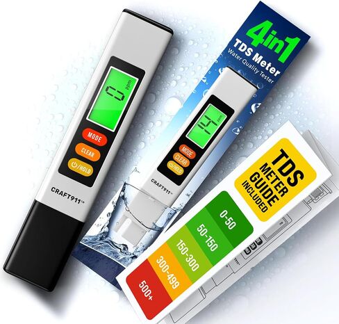 جهاز اختبار المياه الرقمي TDS Meter - جهاز اختبار دقيق للمياه لمياه الشرب | مقياس 0-9990 جزء في المليون - جهاز اختبار جودة المياه لمدة 1 ثانية - جهاز اختبار المياه TDS للزراعة المائية والشرب المنزلي وحوض السمك in Kuwait