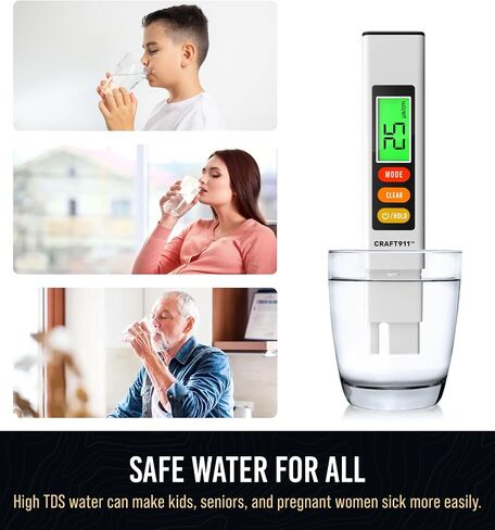 جهاز اختبار المياه الرقمي TDS Meter - جهاز اختبار دقيق للمياه لمياه الشرب | مقياس 0-9990 جزء في المليون - جهاز اختبار جودة المياه لمدة 1 ثانية - جهاز اختبار المياه TDS للزراعة المائية والشرب المنزلي وحوض السمك in Kuwait