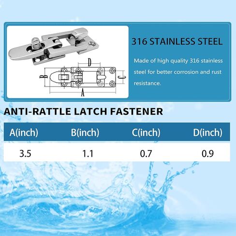 Boat Door Lock Latch Anti-Rattle 316 Stainless Steel Marine Hardware Lockable Hold Down Clamp Latch Fastener Clamp with Screws in Kuwait