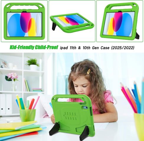 LTROP Kids Case for New iPad (A16) 11th Generation (11-inch, 2025)/ 10th Generation (10.9-inch, 2022) with Screen Protector, Durable Shockproof Handle Stand Cover Case for iPad 11th/ 10th Gen, Blue in Saudi Arabia