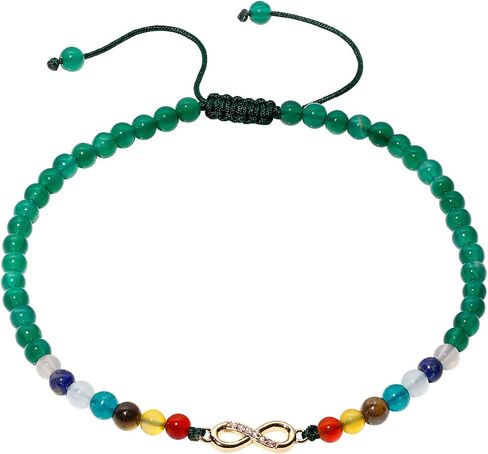 Jewever Black Obsidian with 7 Chakra Infinity Beach Anklet Bracelet for Women Foot Worry Stone Relife Anxiety Jewelry Healing Crystals and Gemstones (8.5-10 Inches) in Saudi Arabia