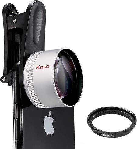 Kase HD Master Macro Phone Lens with 52mm Filter Adapter Ring for iPhone 15 14 13 12 Pro Max, Samsung, Android Smartphone, Lens Attachment (Black) in Saudi Arabia