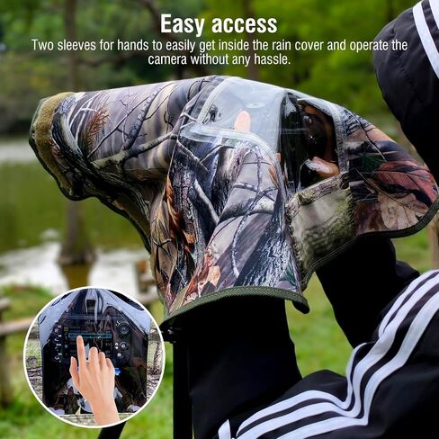 Camera Rain Cover with Openable Viewing Window & Strap Mountable Design,Waterproof Camera Raincoat Sleeve Protector(M) in Kuwait
