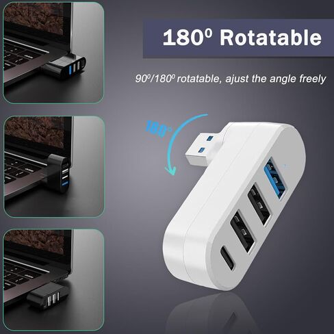 USB 3.0 Hub, VIENON Aluminium 3-Port USB Hub USB Splitter USB Expander for Laptop, Xbox, Flash Drive, HDD, Console, Printer, Camera,Keyborad, Mouse in Saudi Arabia