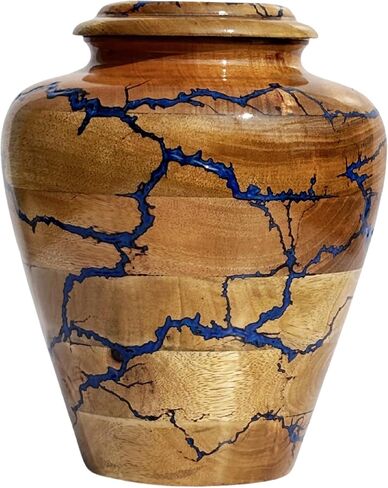 Wooden Small Keepsake Urn Designed to Hold Approximately 20 Cubic inches of Ashes, Fractal Burning Keepsake Urn Handcrafted from Premium Wood. in Saudi Arabia