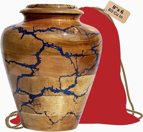 Wooden Small Keepsake Urn Designed to Hold Approximately 20 Cubic inches of Ashes, Fractal Burning Keepsake Urn Handcrafted from Premium Wood. in Saudi Arabia