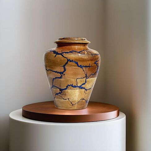 Wooden Small Keepsake Urn Designed to Hold Approximately 20 Cubic inches of Ashes, Fractal Burning Keepsake Urn Handcrafted from Premium Wood. in Saudi Arabia