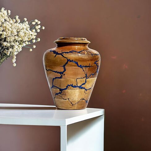 Wooden Small Keepsake Urn Designed to Hold Approximately 20 Cubic inches of Ashes, Fractal Burning Keepsake Urn Handcrafted from Premium Wood. in Saudi Arabia