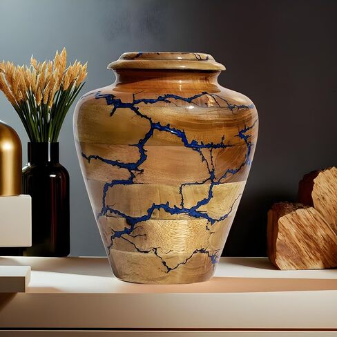 Wooden Small Keepsake Urn Designed to Hold Approximately 20 Cubic inches of Ashes, Fractal Burning Keepsake Urn Handcrafted from Premium Wood. in Saudi Arabia