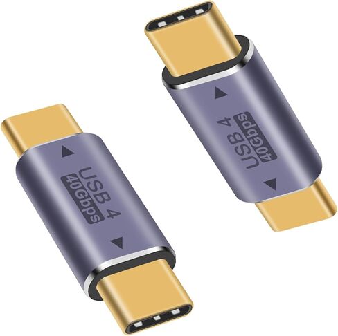 محول USB C ذكر إلى ذكر بسرعة 40 جيجابت في الثانية، محول USB-C ذكر إلى ذكر، موسع موصل USB من النوع C يدعم 100 وات، 40 جيجابت في الثانية لأجهزة الكمبيوتر المحمول والكمبيوتر اللوحي والهواتف وما إلى ذلك (فضي، عبوتان) in Saudi Arabia