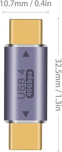 محول USB C ذكر إلى ذكر بسرعة 40 جيجابت في الثانية، محول USB-C ذكر إلى ذكر، موسع موصل USB من النوع C يدعم 100 وات، 40 جيجابت في الثانية لأجهزة الكمبيوتر المحمول والكمبيوتر اللوحي والهواتف وما إلى ذلك (فضي، عبوتان) in Saudi Arabia